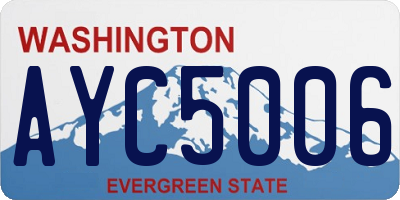 WA license plate AYC5006