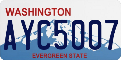 WA license plate AYC5007