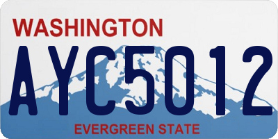 WA license plate AYC5012