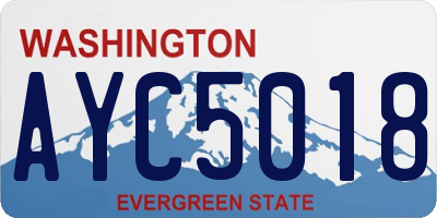 WA license plate AYC5018