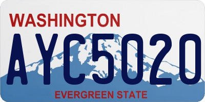 WA license plate AYC5020