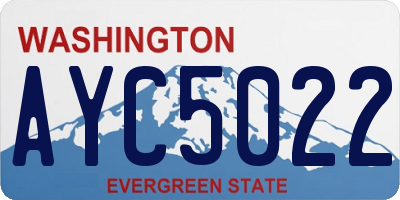 WA license plate AYC5022