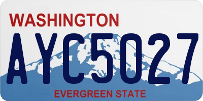 WA license plate AYC5027