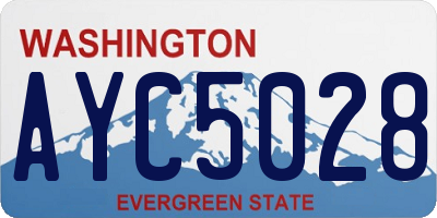 WA license plate AYC5028