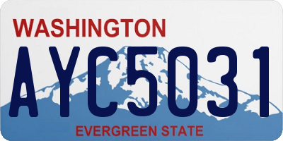 WA license plate AYC5031
