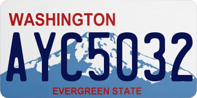 WA license plate AYC5032