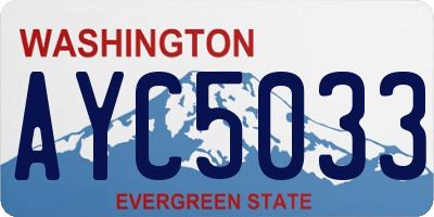 WA license plate AYC5033