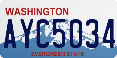WA license plate AYC5034