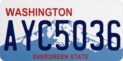 WA license plate AYC5036