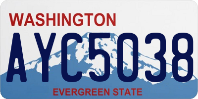 WA license plate AYC5038