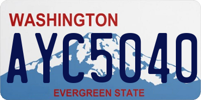 WA license plate AYC5040