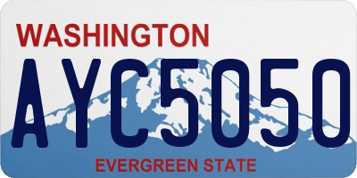 WA license plate AYC5050