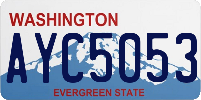 WA license plate AYC5053