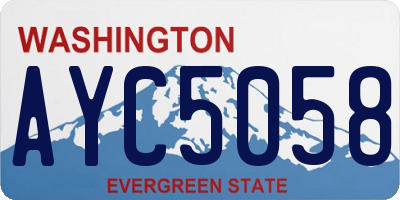 WA license plate AYC5058