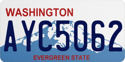 WA license plate AYC5062