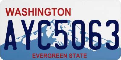WA license plate AYC5063