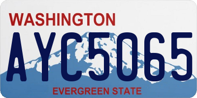 WA license plate AYC5065