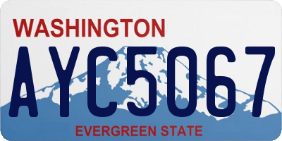 WA license plate AYC5067