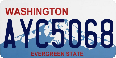 WA license plate AYC5068