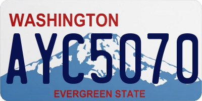 WA license plate AYC5070