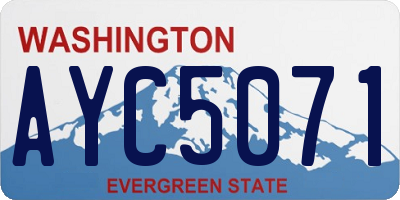 WA license plate AYC5071