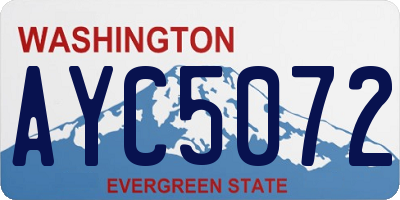 WA license plate AYC5072