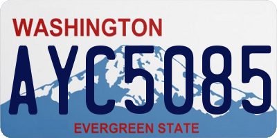 WA license plate AYC5085