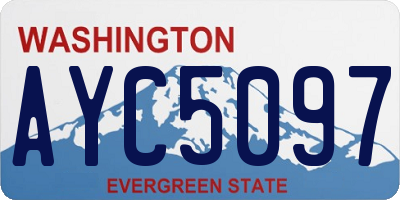 WA license plate AYC5097