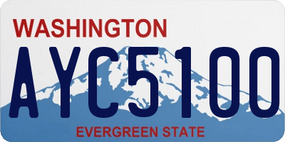 WA license plate AYC5100
