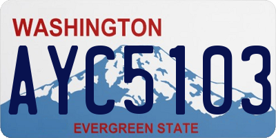 WA license plate AYC5103