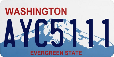 WA license plate AYC5111