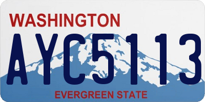 WA license plate AYC5113
