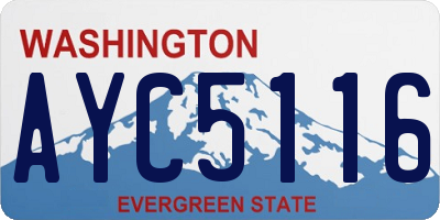 WA license plate AYC5116