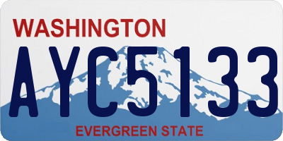 WA license plate AYC5133
