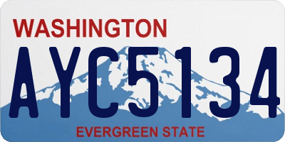 WA license plate AYC5134
