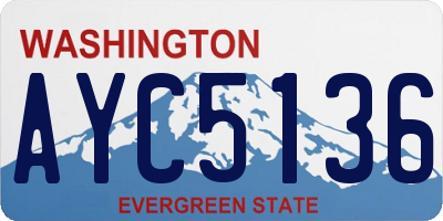 WA license plate AYC5136