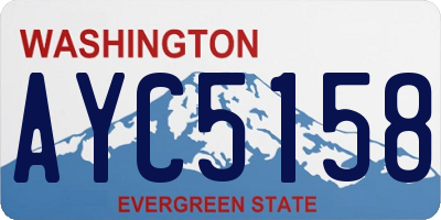 WA license plate AYC5158