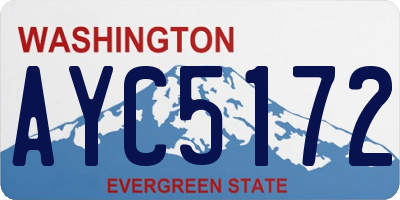 WA license plate AYC5172
