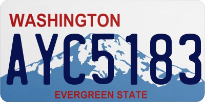 WA license plate AYC5183