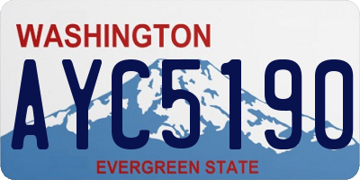 WA license plate AYC5190