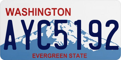 WA license plate AYC5192