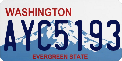 WA license plate AYC5193