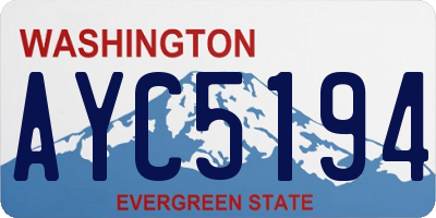 WA license plate AYC5194