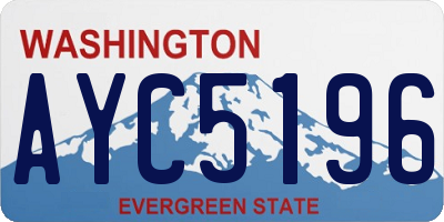 WA license plate AYC5196