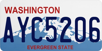 WA license plate AYC5206