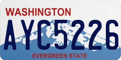 WA license plate AYC5226