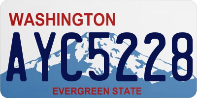 WA license plate AYC5228