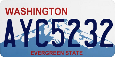 WA license plate AYC5232