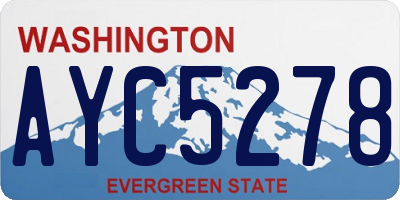WA license plate AYC5278