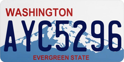 WA license plate AYC5296